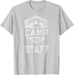 Vintage CAMP STAFF Campground Crew Camping Host Nurse.Orange T-Shirt - T-Shirt | Ash