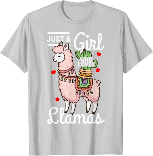 Llama Just a Girl Who Loves Llamas T-Shirt - T-Shirt | Ash