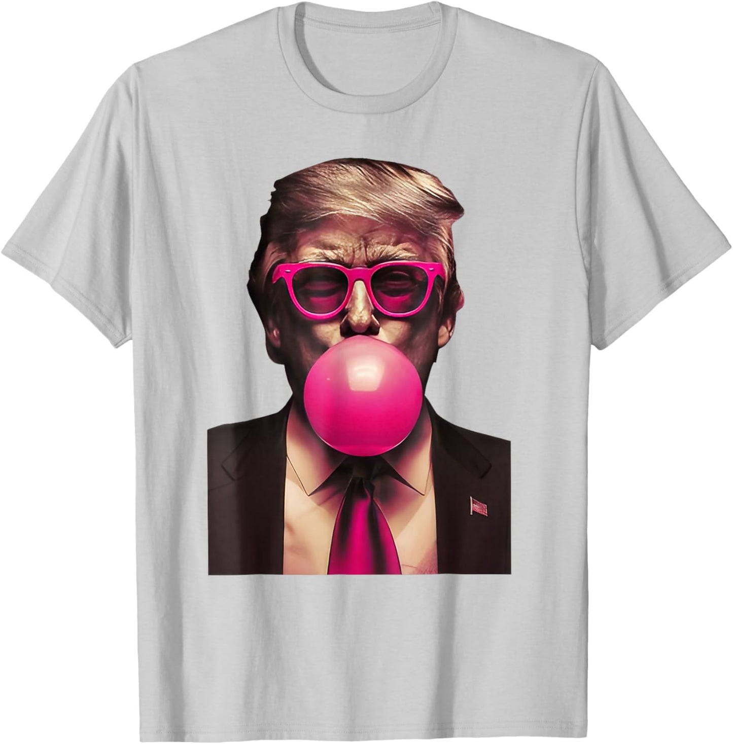 Trump Bubble Gum Funny T-Shirt - T-Shirt | Ash