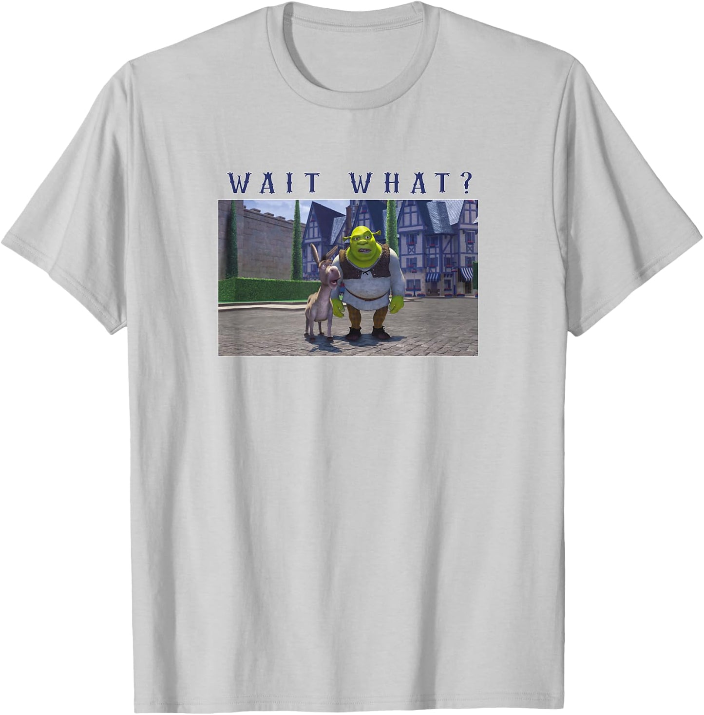 Shrek & Donkey Wait What T-Shirt - T-Shirt | Ash