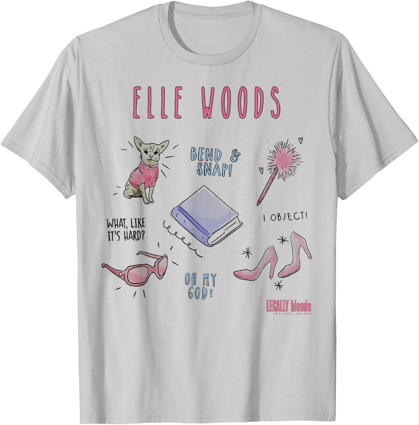 Legally Blonde Elle Woods Sketches T-Shirt - T-Shirt | Ash