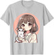Kawaii Anime Girl with Chinchilla Pet Otaku For Girls Kids T-Shirt - T-Shirt | Ash