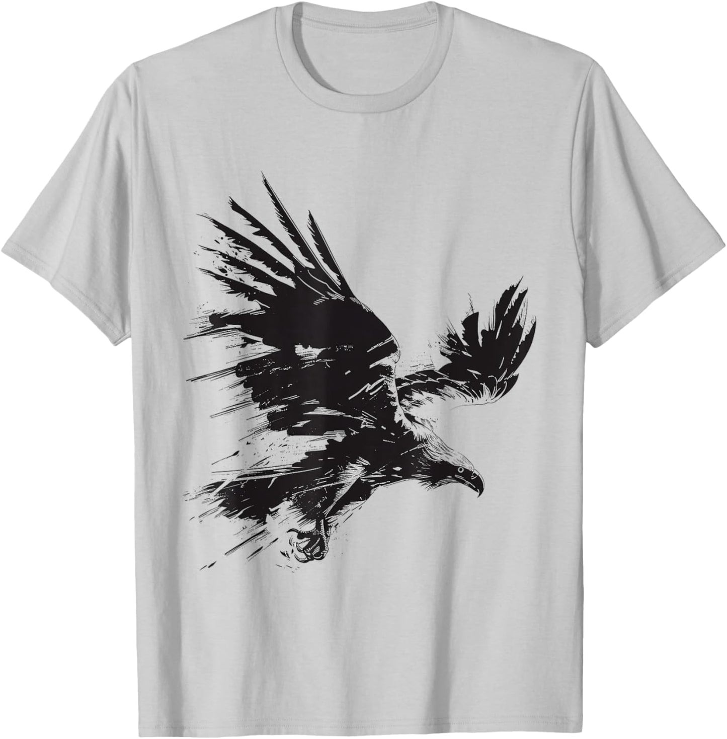 Eagle Animal Print Graphic Drawing Painting Eagle T-Shirt - T-Shirt | Ash