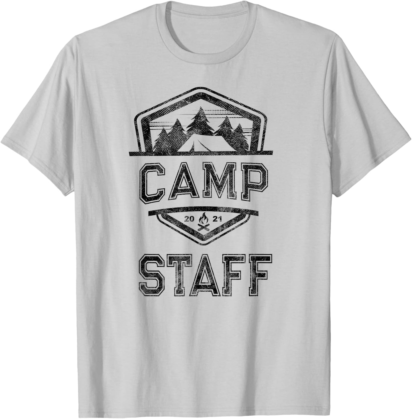 Vintage CAMP STAFF Campground Crew Counselor Nurse Host Team T-Shirt - T-Shirt | Ash