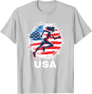Track and Field USA Women Track and Field USA Team T-Shirt - T-Shirt | Ash