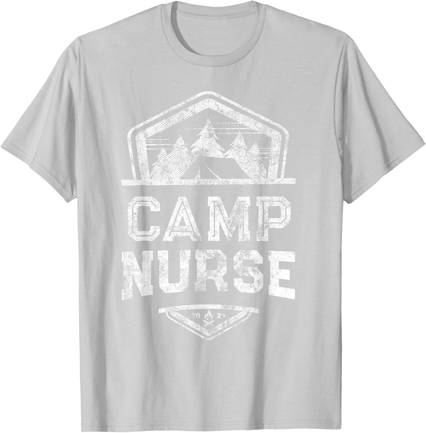 Vintage CAMP NURSE Medical Staff Campground Squad Host Crew T-Shirt - T-Shirt | Ash