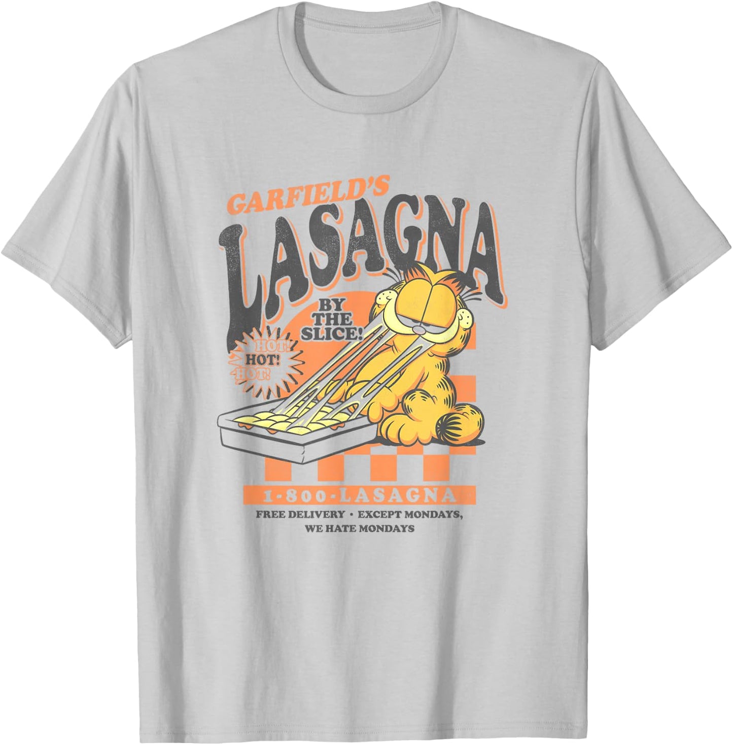 Garfield Vintage by The Slice Garfield's Lasagna Poster T-Shirt - T-Shirt | Ash