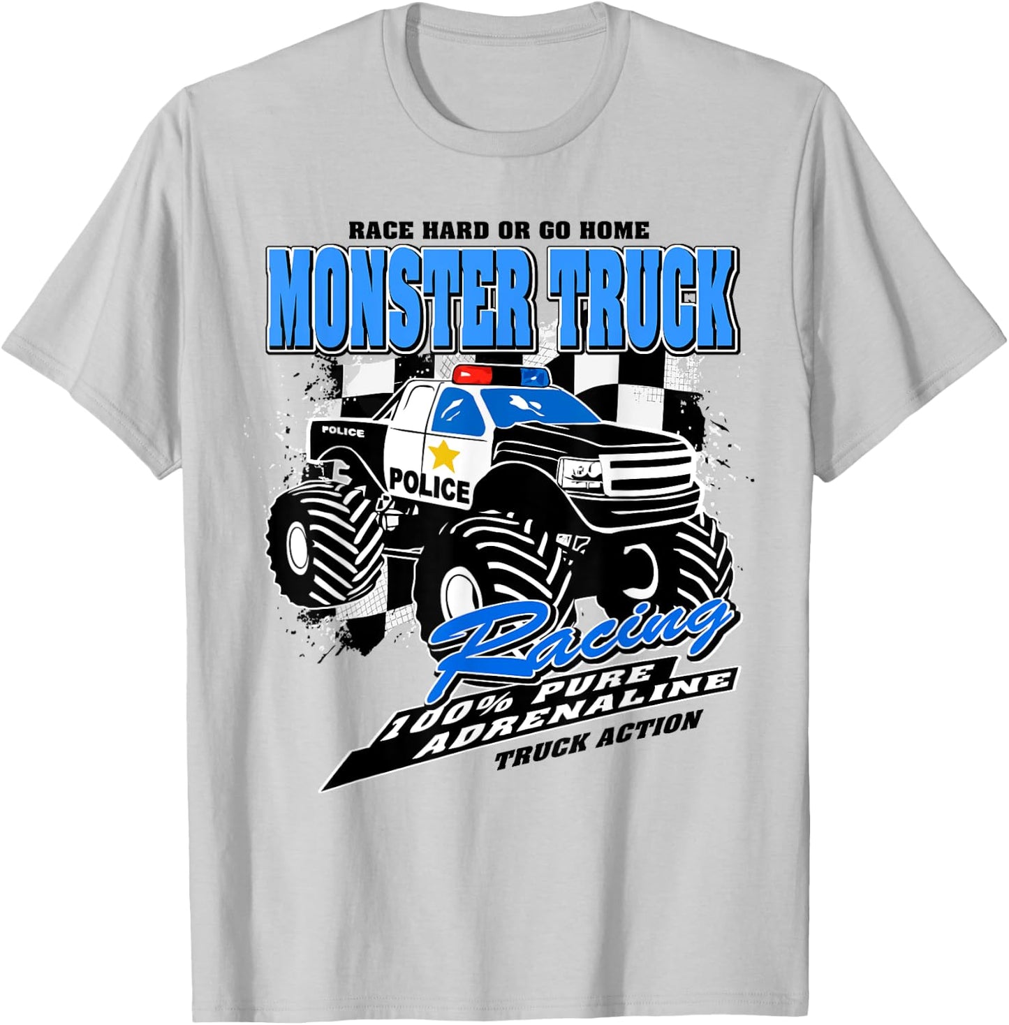 Police monster truck T-Shirt - T-Shirt | Ash