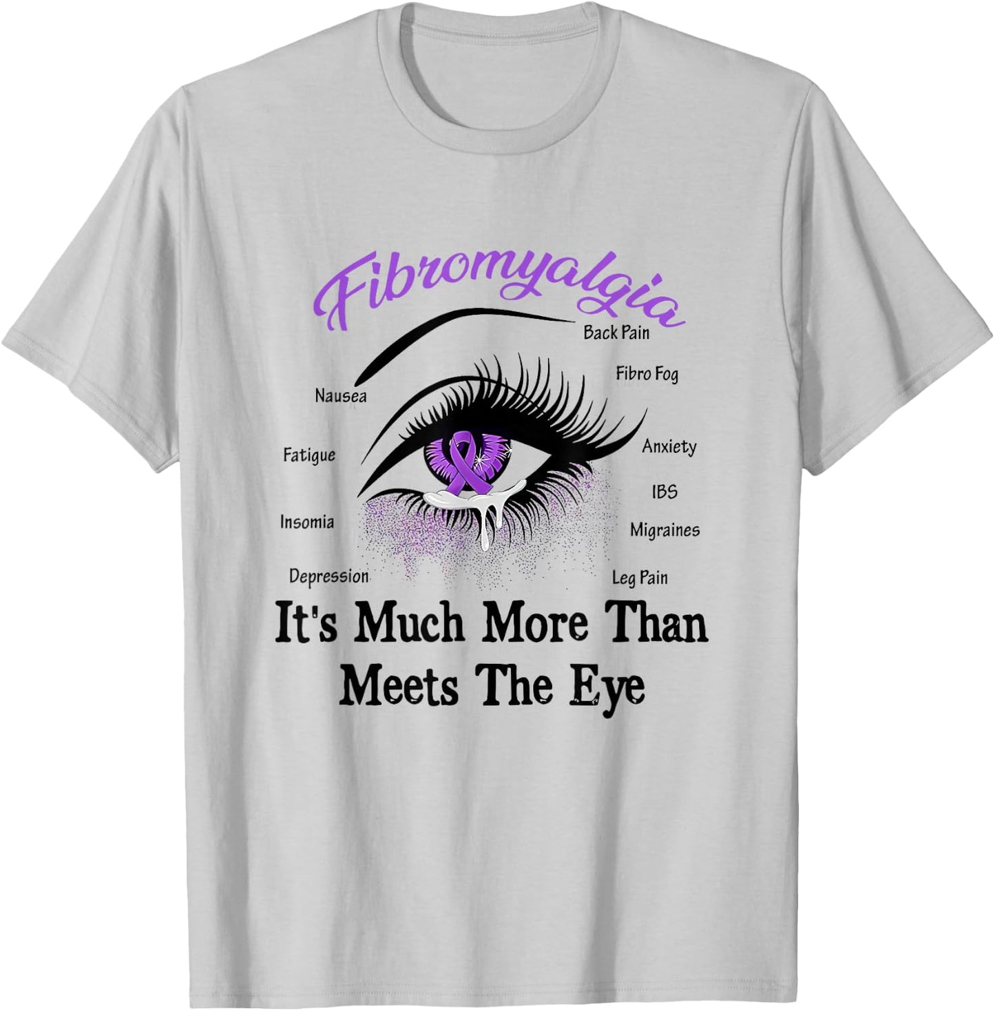 Fibromyalgia Awareness Eye - Woman Eye T-Shirt - T-Shirt | Ash