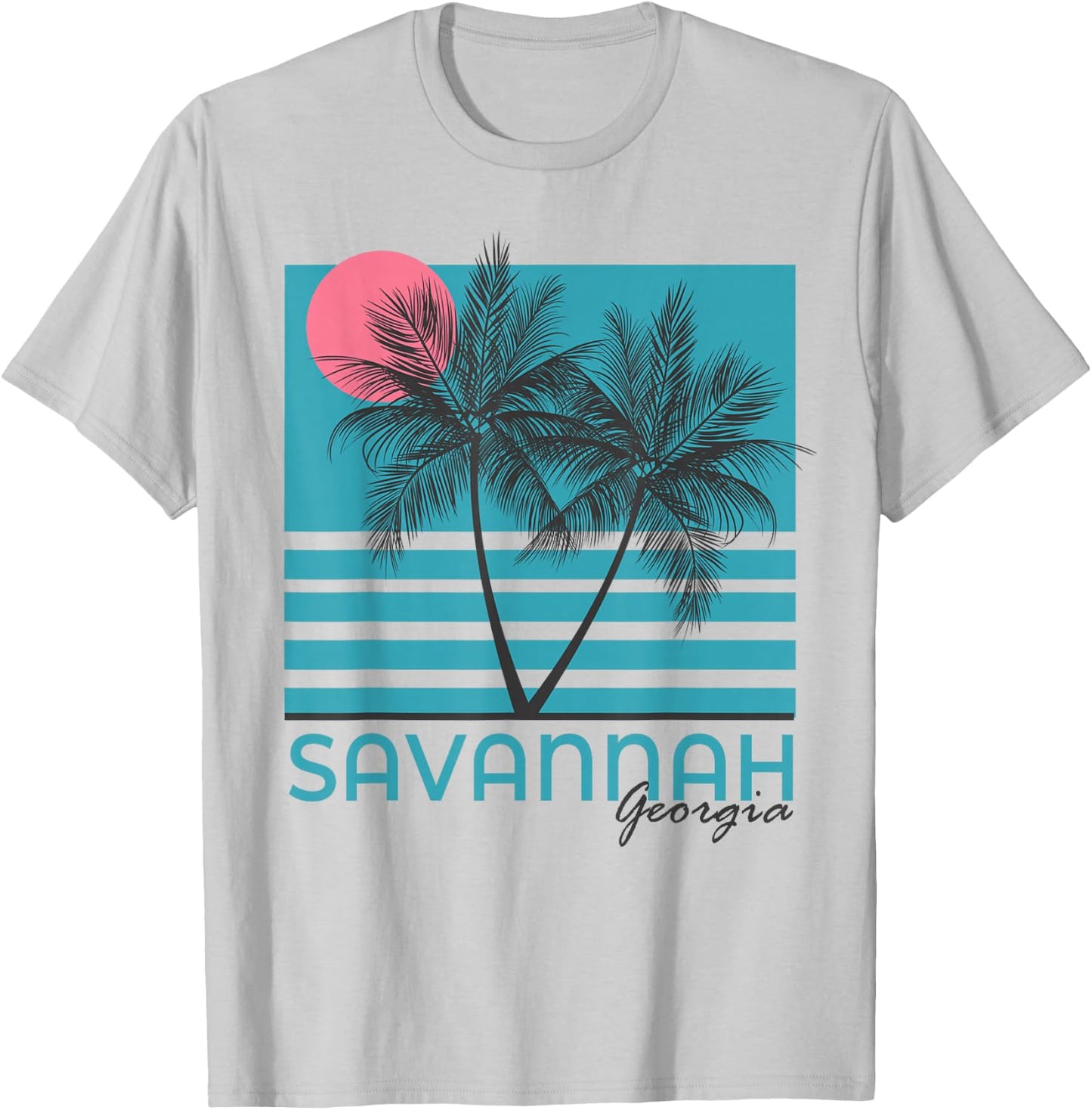 Savannah Georgia Souvenir GA Palm Trees T-Shirt - T-Shirt | Ash