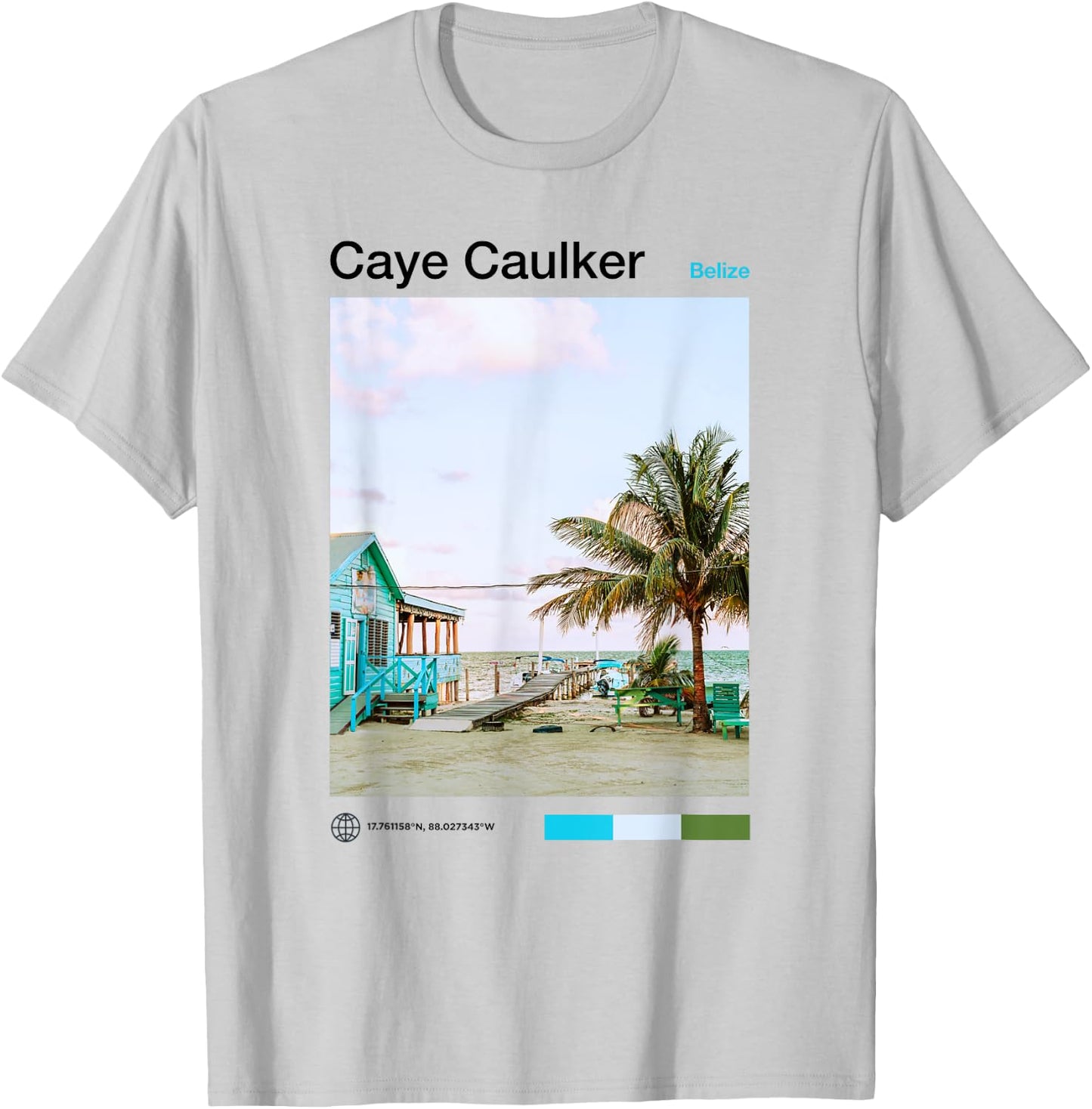 Caye Caulker Travel Art - Belize Souvenir - Belizean T-Shirt - T-Shirt | Ash