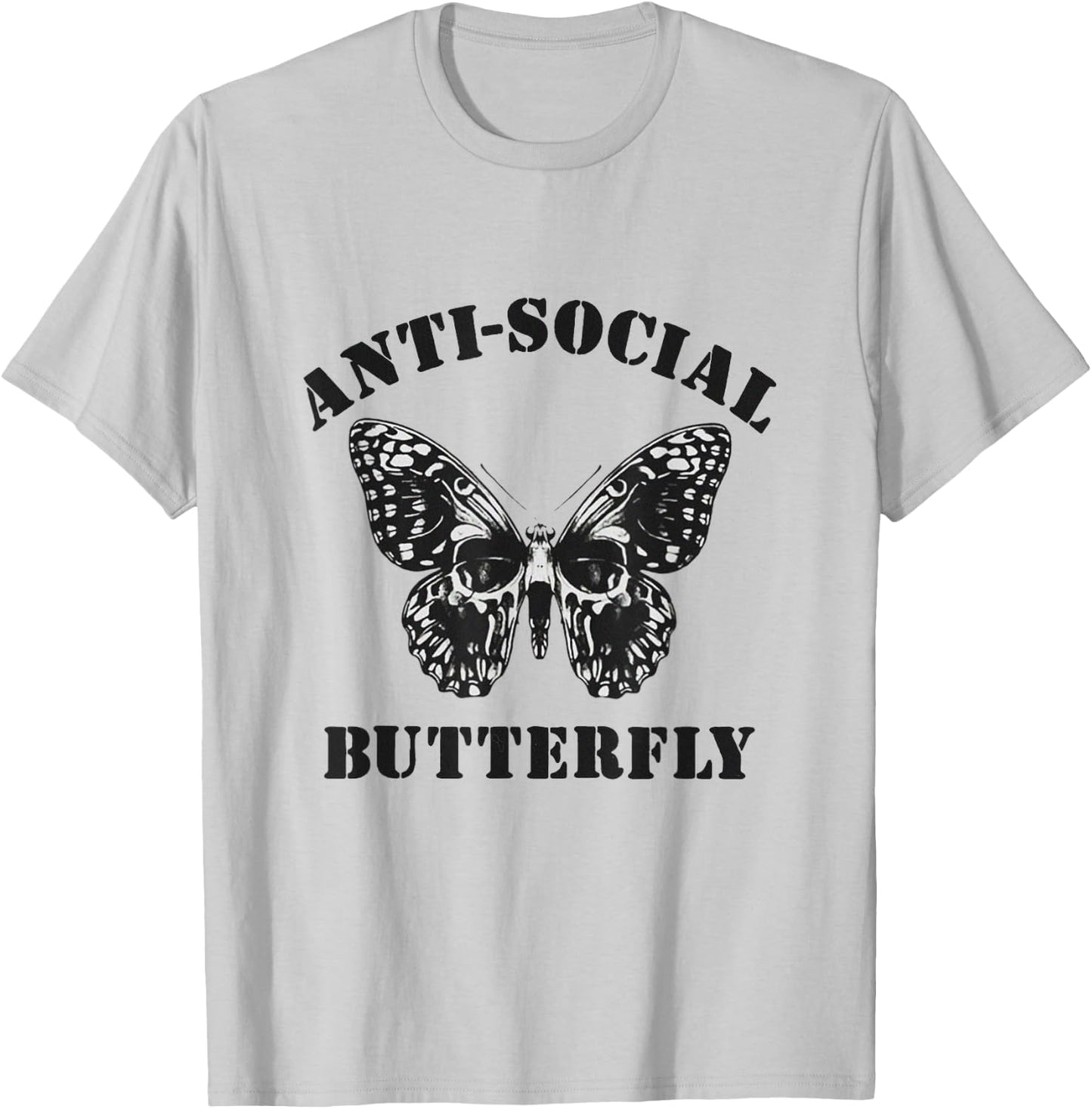 Anti Social Butterfly Anti-Social T-Shirt - T-Shirt | Ash
