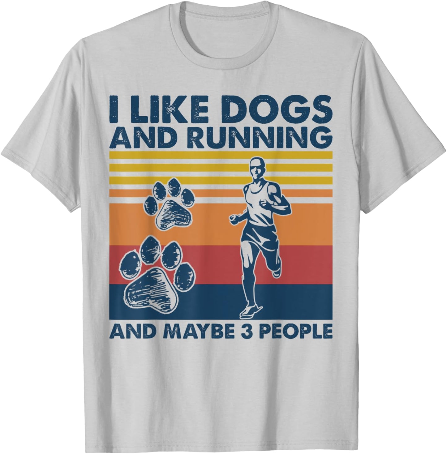 I Like Dogs And Running And Maybe 3 People Vintage T-Shirt - T-Shirt | Ash