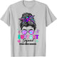 Support Squad Messy Bun Thyroid Cancer Awareness Groovy T-Shirt - T-Shirt | Ash