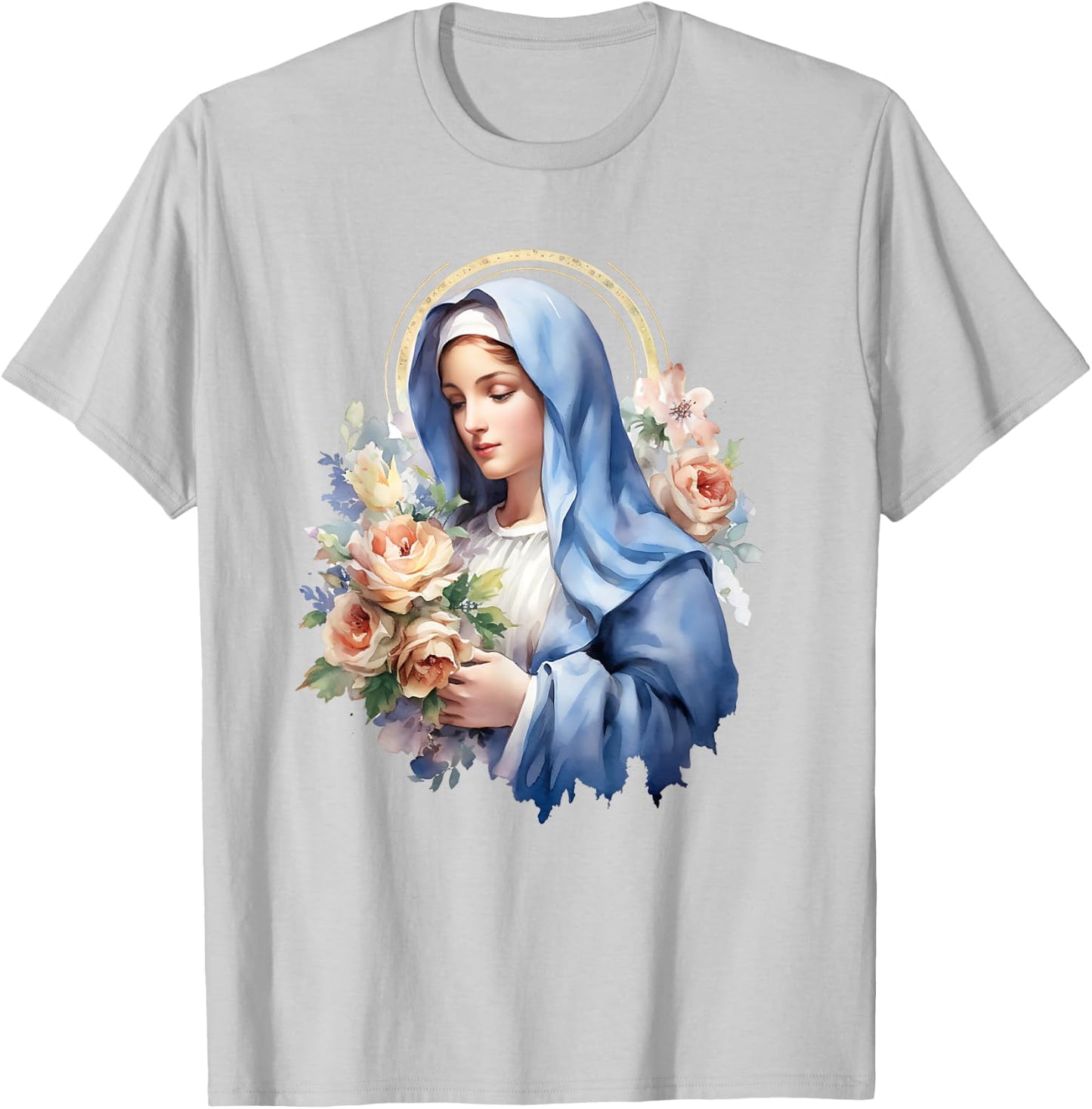 Virgen Mary La Virgen De Guadalupe Rosa Woman T-Shirt - T-Shirt | Ash