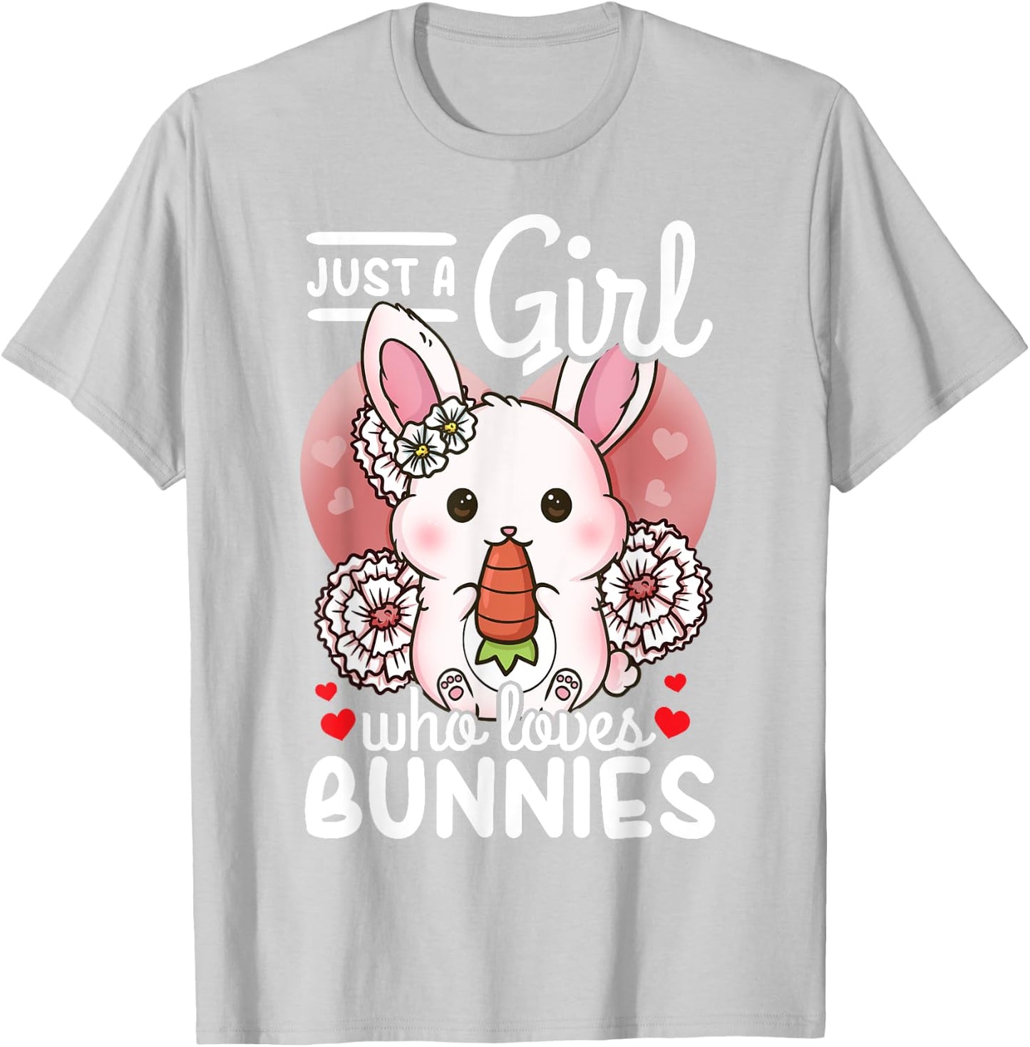 Bunny Rabbit Just a Girl Who Loves Bunnies T-Shirt - T-Shirt | Ash
