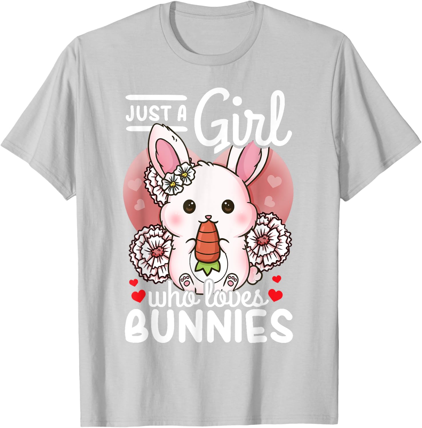 Bunny Rabbit Just a Girl Who Loves Bunnies T-Shirt - T-Shirt | Ash