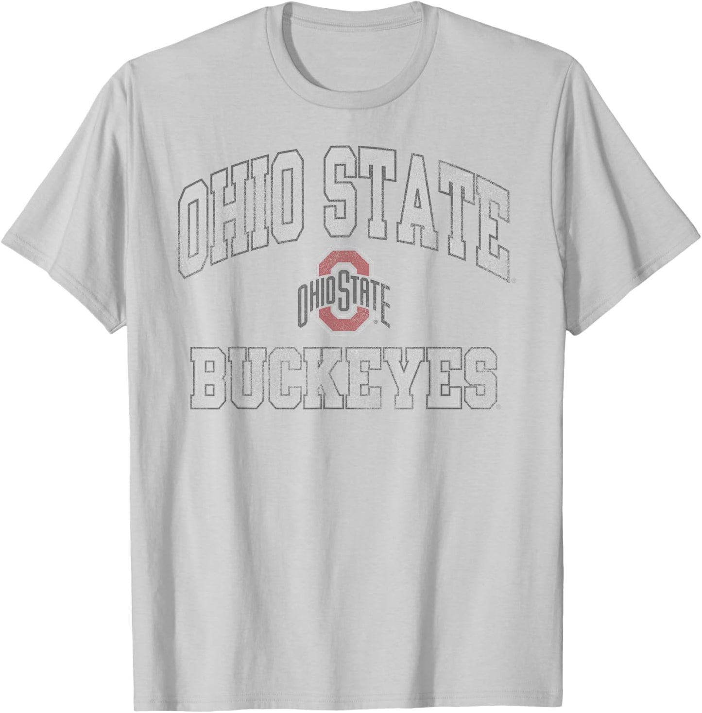 Ohio State Buckeyes Vintage Worn Gray Officially Licensed T-Shirt - T-Shirt | Ash