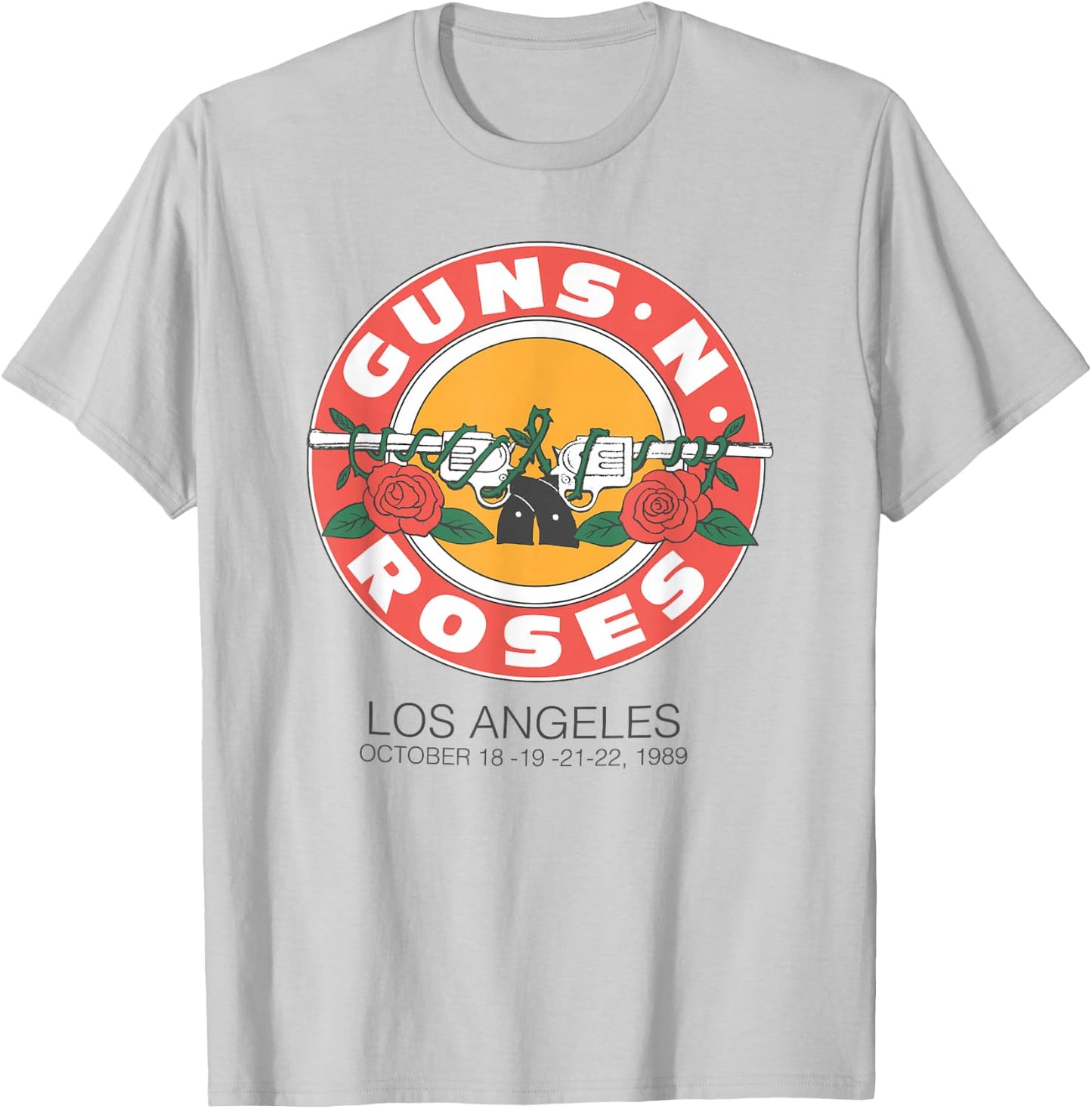 Official Guns N’ Roses 1989 Bullet Seal LA T-Shirt - T-Shirt | Ash
