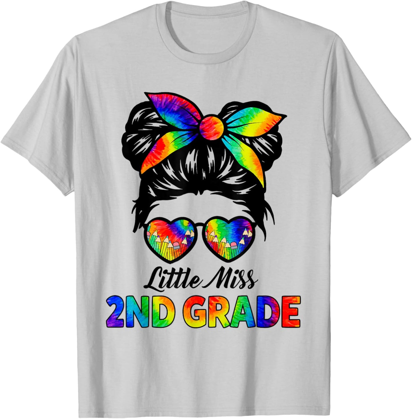 Girls Second Grade Back To School Cute Little Miss 2nd Grade T-Shirt - T-Shirt | Ash