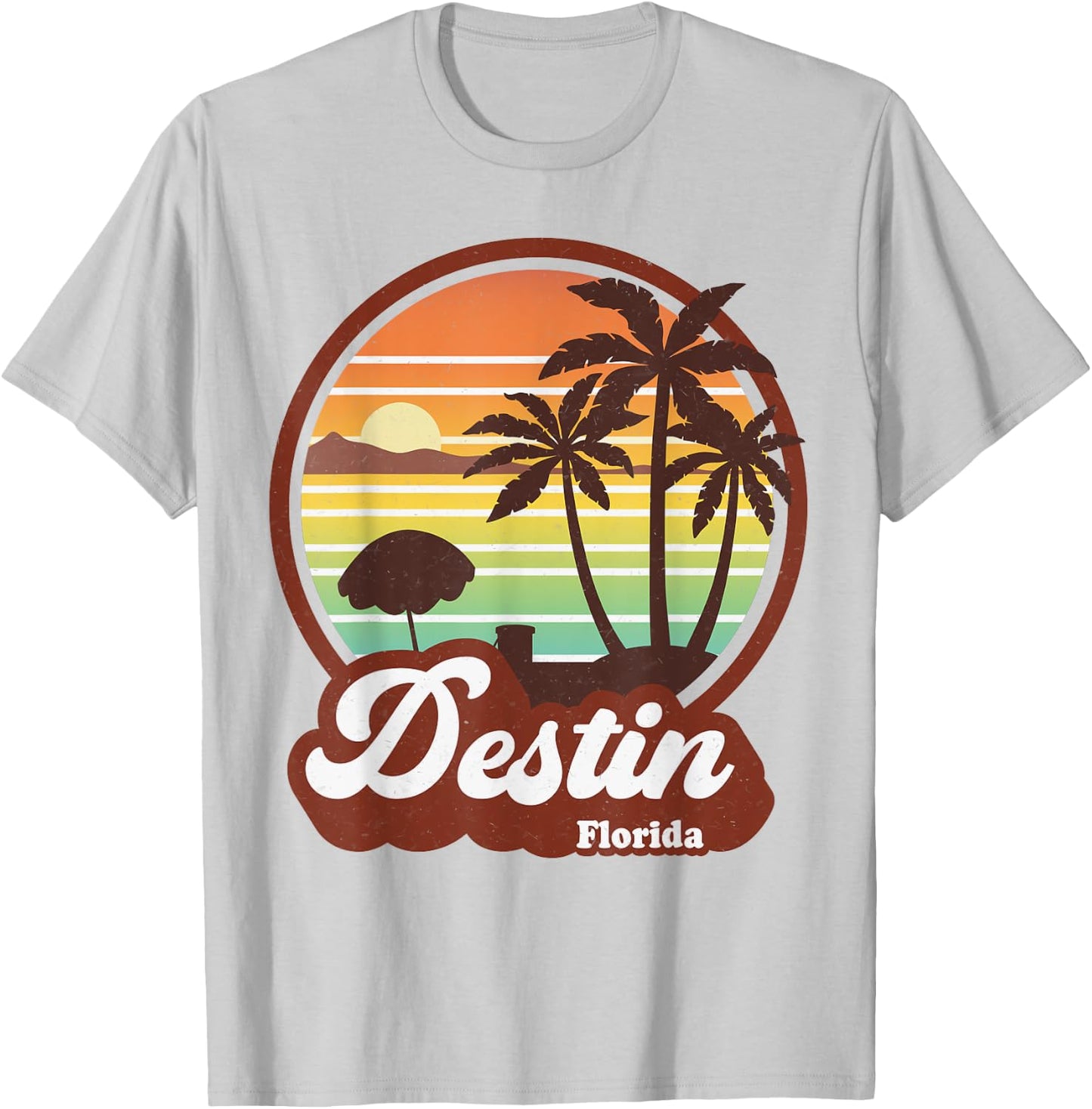 Vintage Destin Florida FL 80s Beach Souvenir Palm Tree Women Girls Kids T-Shirt - T-Shirt | Ash