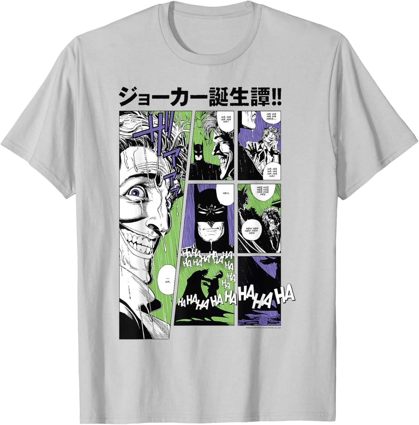 DC Comics Batman The Joker Kanji Comic Panels T-Shirt - T-Shirt | Ash