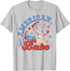 Retro American Girls Babe 4th Of July Western Cowgirl Boots T-Shirt - T-Shirt | Ash
