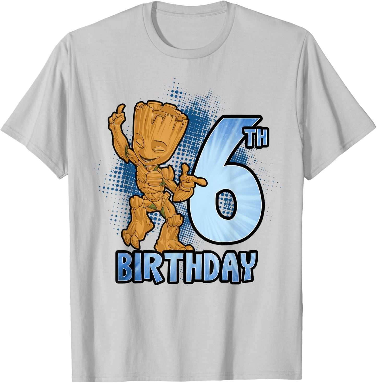 Marvel Guardians of The Galaxy Baby Groot 6th Birthday T-Shirt - T-Shirt | Ash