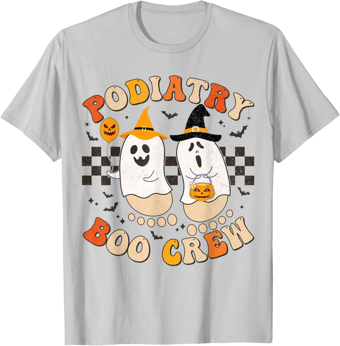Halloween Foot Doctor Podiatrist Podiatry Boo Crew Ghost T-Shirt - T-Shirt | Ash