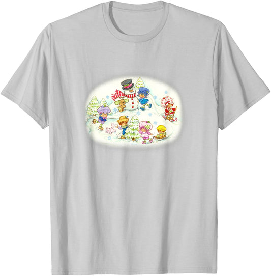 Strawberry Shortcake Christmas Playing On The Snow Poster T-Shirt - T-Shirt | Ash