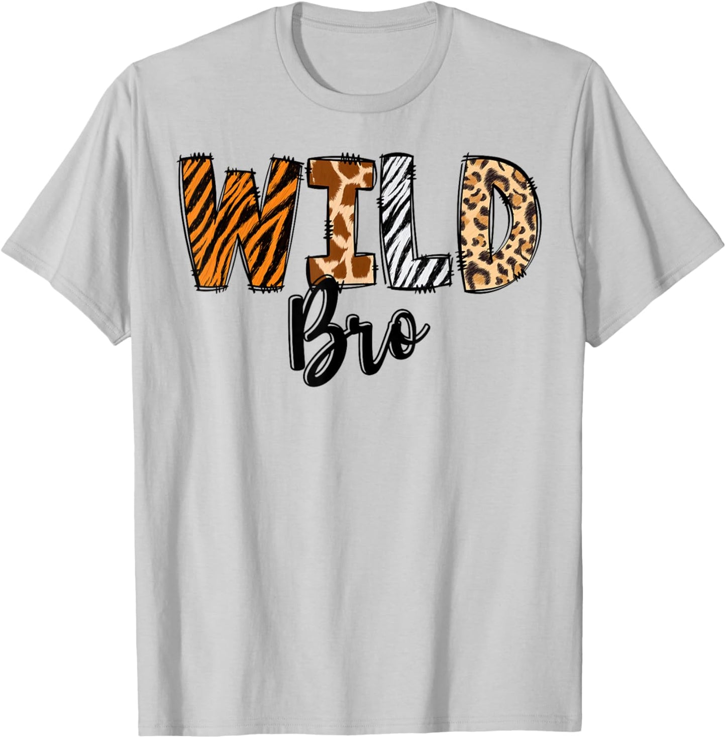 Wild Bro Zoo Born Two Be Wild B-day Safari Jungle Animal T-Shirt - T-Shirt | Ash