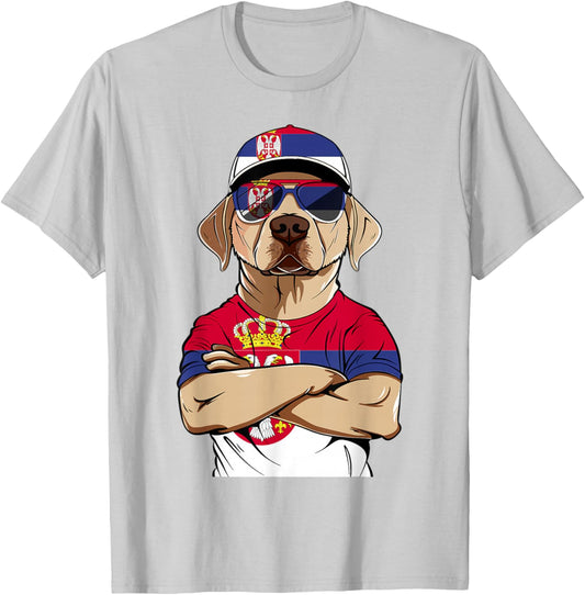 Serbian Flag Dog Mom Souvenirs Products Dogs Serbia T-Shirt - T-Shirt | Ash