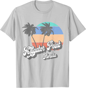 Retro Alligator Point Florida FL Vintage Beach Surf T-Shirt - T-Shirt | Ash