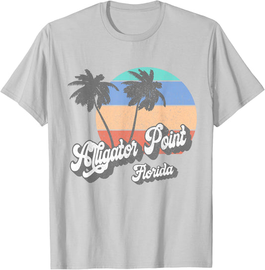 Retro Alligator Point Florida FL Vintage Beach Surf T-Shirt - T-Shirt | Ash