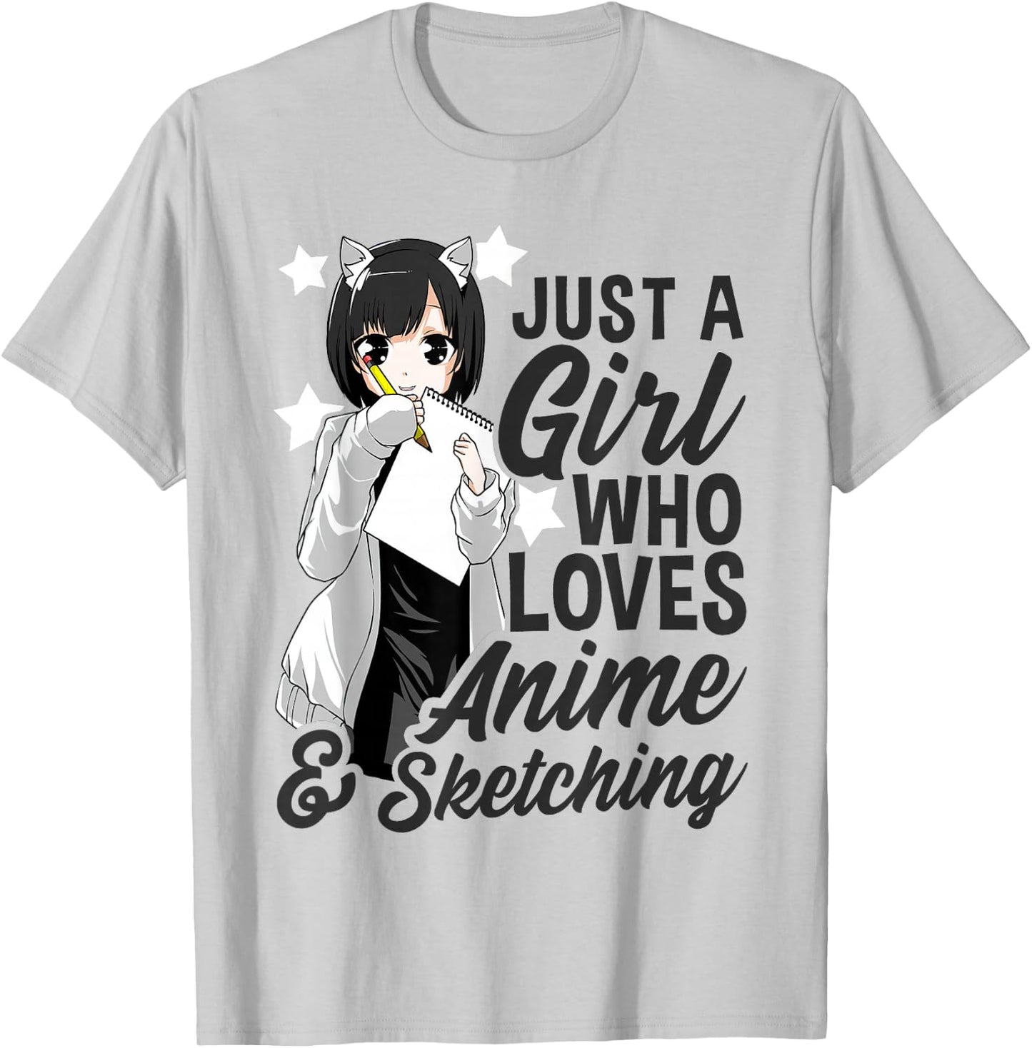 Just A Girl Who Loves Anime and Sketching Drawing Anime Kids T-Shirt - T-Shirt | Ash