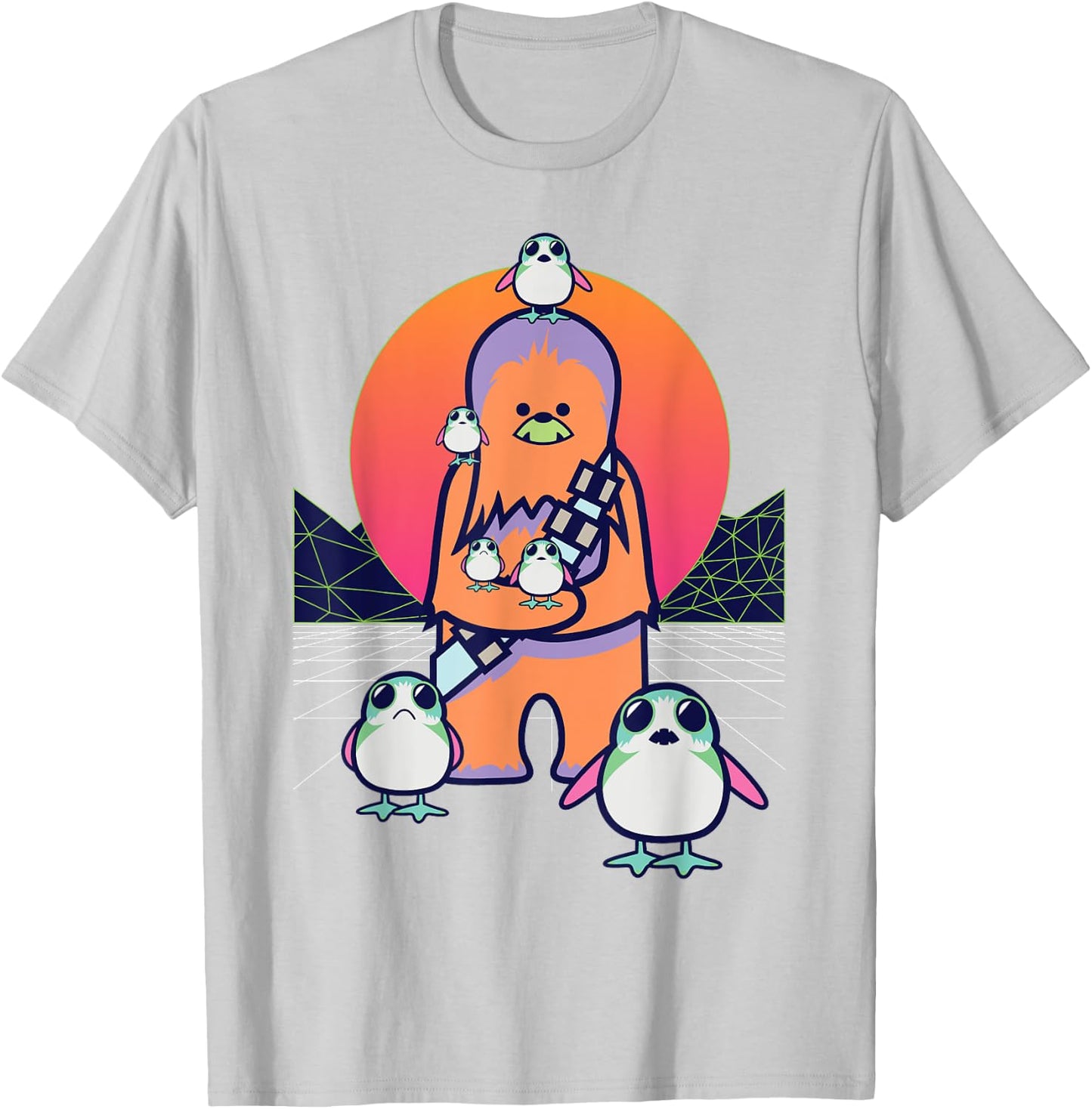 Star Wars Kawaii Porgs and Chewbacca T-Shirt - T-Shirt | Ash