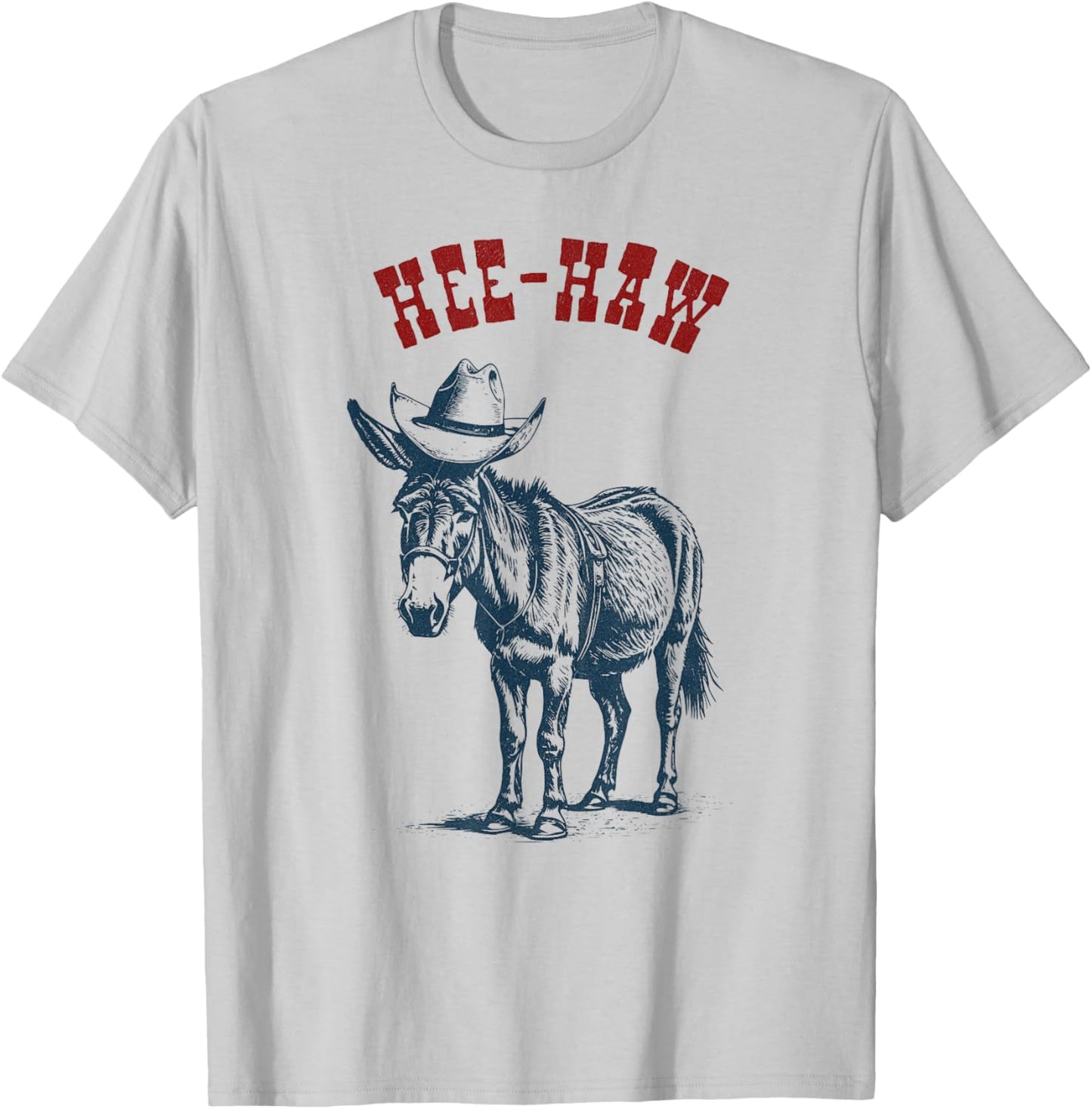 Cowboy Donkey Hee-Haw, Ready for Rodeo T-Shirt - T-Shirt | Ash