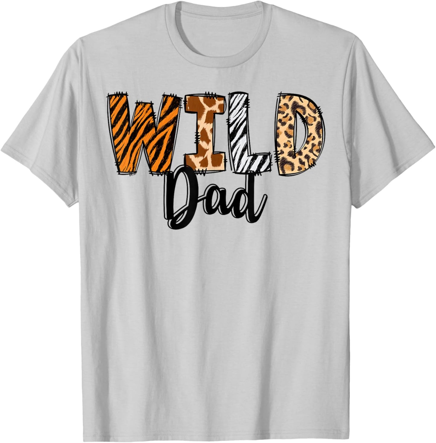 Wild Dad Zoo Born Two Be Wild B-day Safari Jungle Animal T-Shirt - T-Shirt | Ash