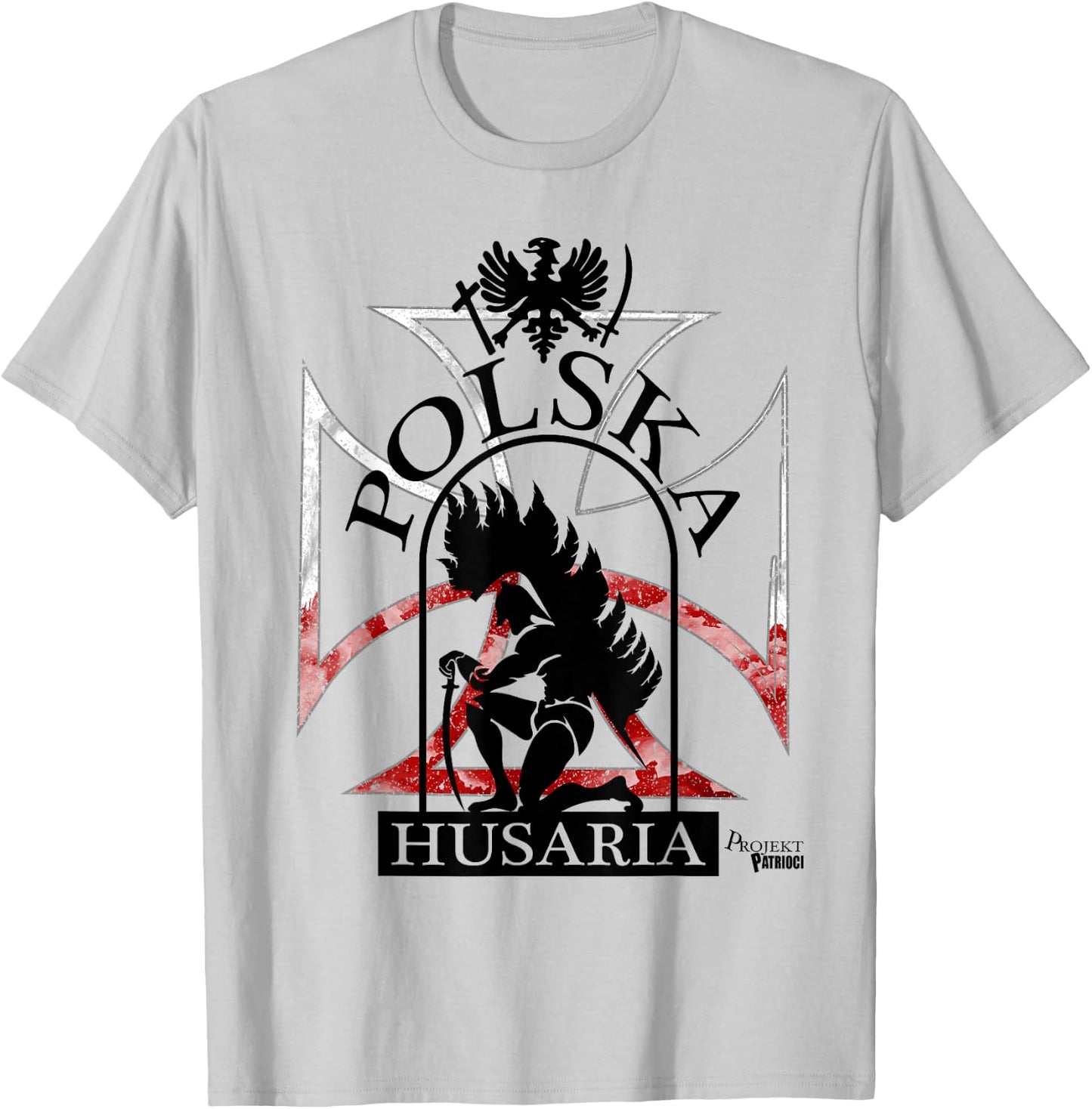Polska Husaria Polish Hussar Winged Warrior Husaria T-Shirt - T-Shirt | Ash