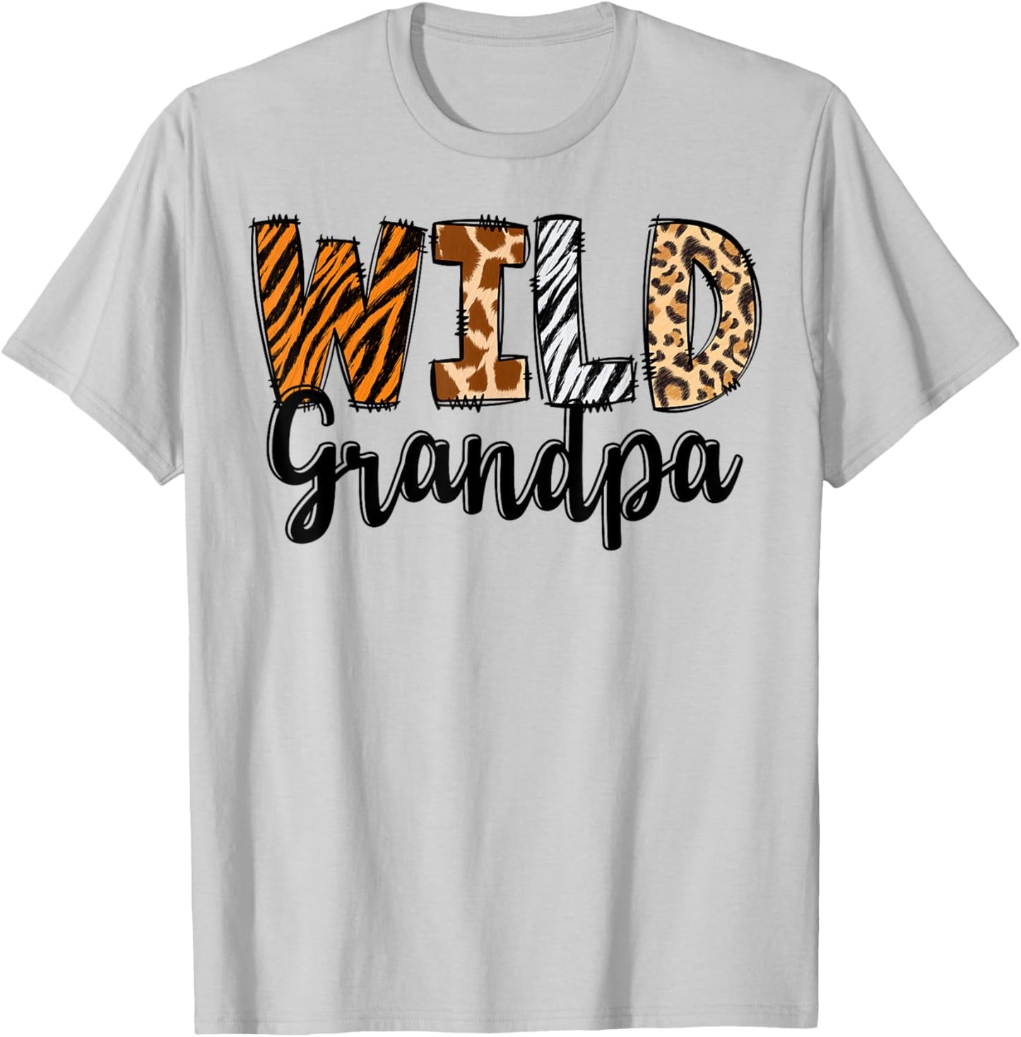 Wild Grandpa Zoo Born Two Be Wild B-day Safari Jungle Animal T-Shirt - T-Shirt | Ash