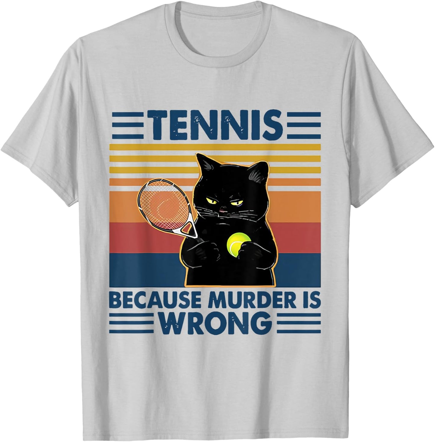 Tennis Because Murder Is Wrong TENNIS T-Shirt - T-Shirt | Ash