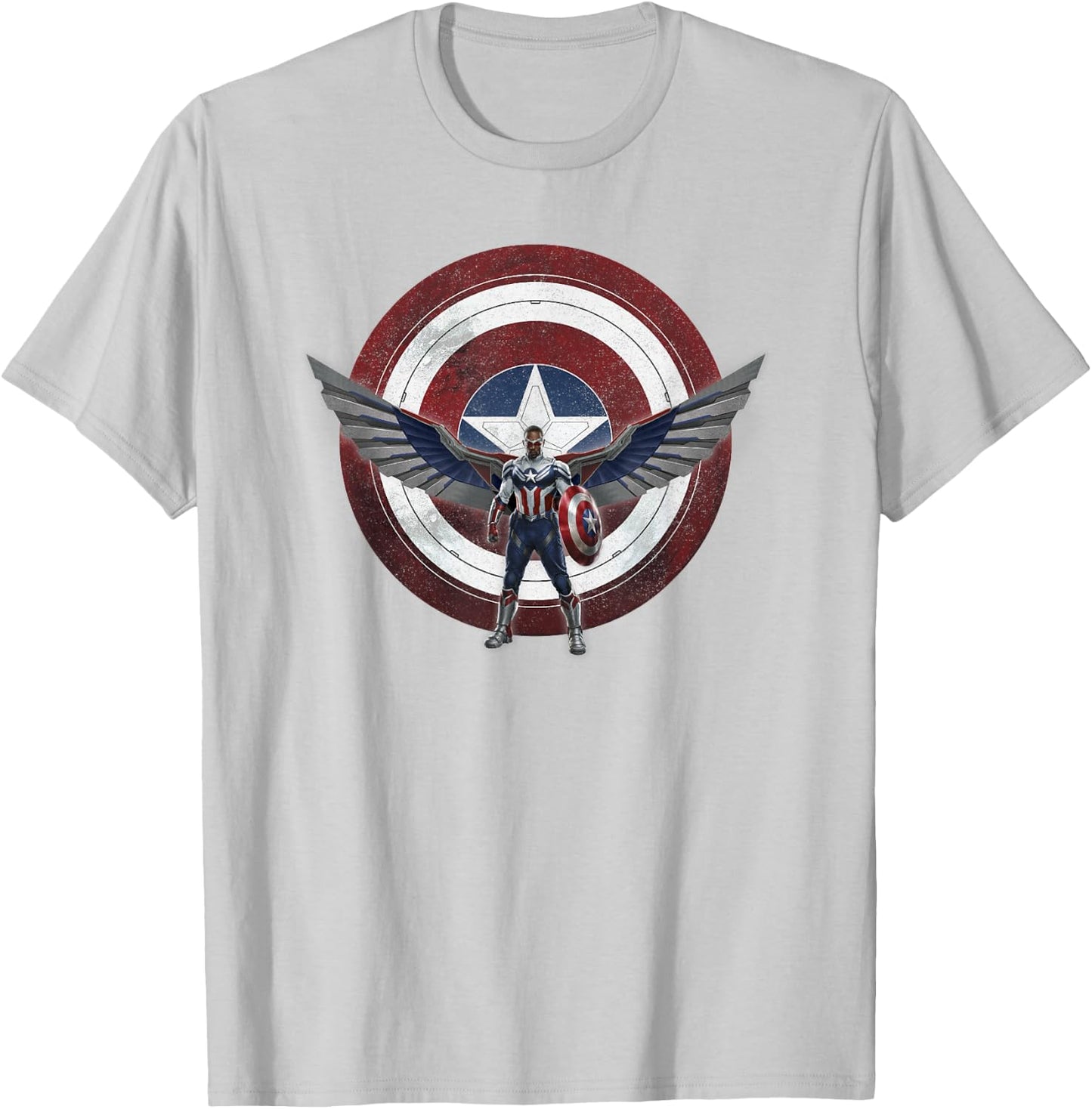 Marvel Falcon Winter Soldier Captain America Shield Wings T-Shirt - T-Shirt | Ash