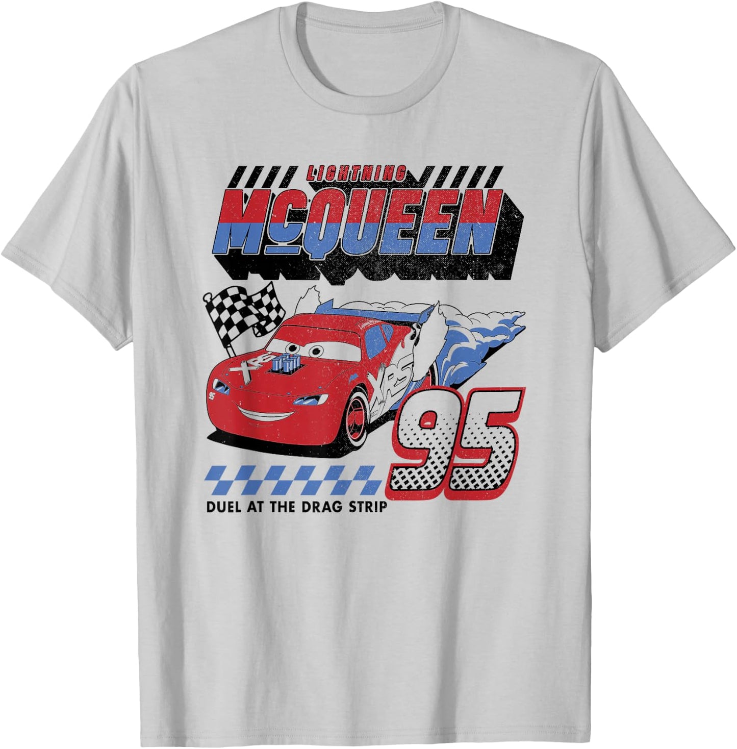 Disney Pixar Cars Lightning McQueen Americana Car Race T-Shirt - T-Shirt | Ash