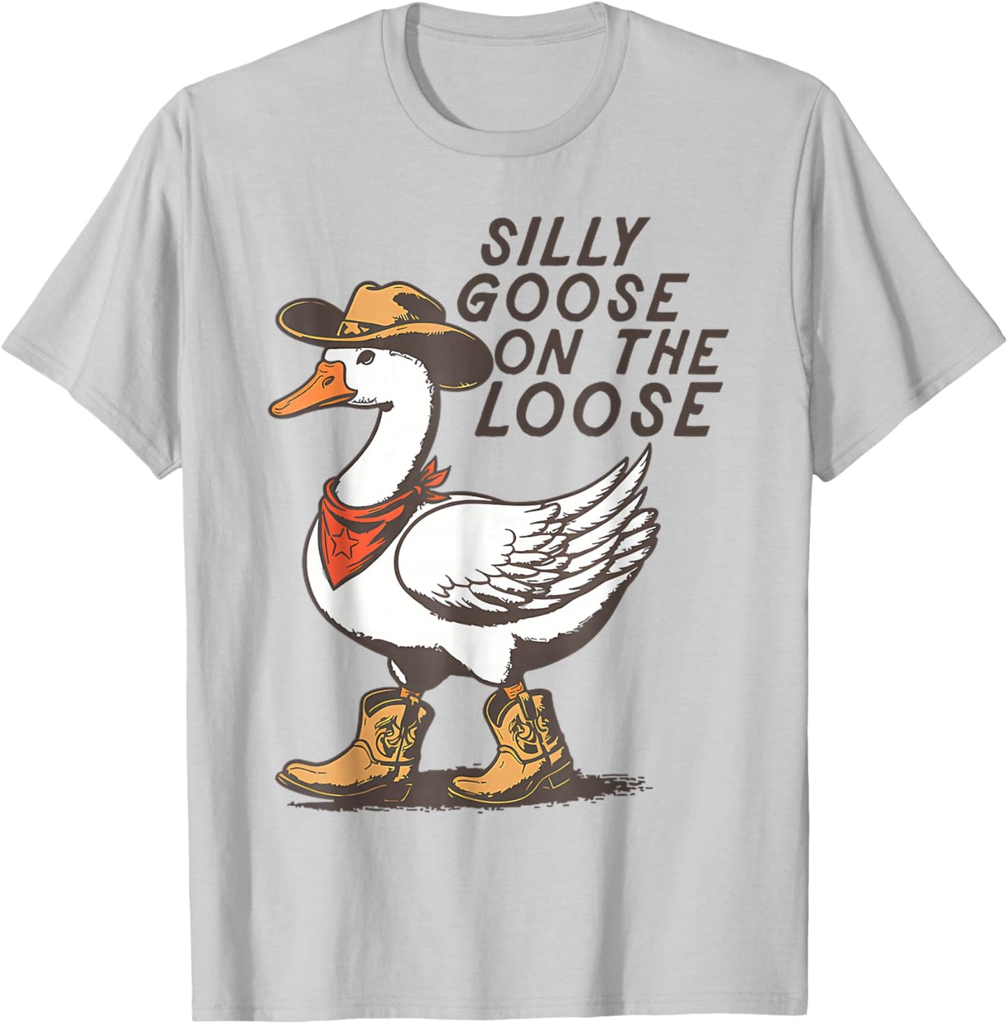 Silly Goose On The Loose Funny Silly Goose T-Shirt - T-Shirt | Ash