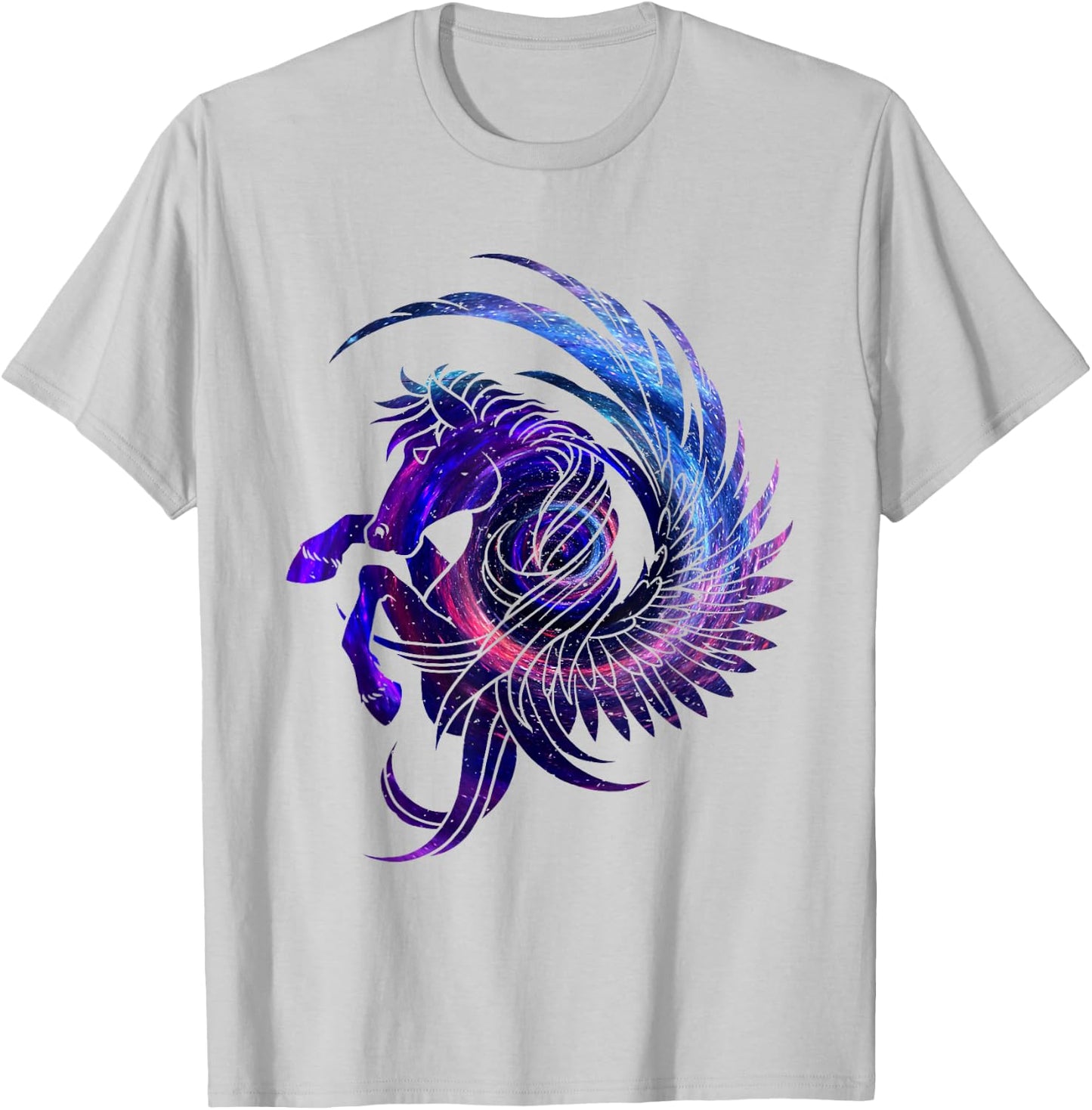 Mystical Pegasus starry sky T-Shirt - T-Shirt | Ash
