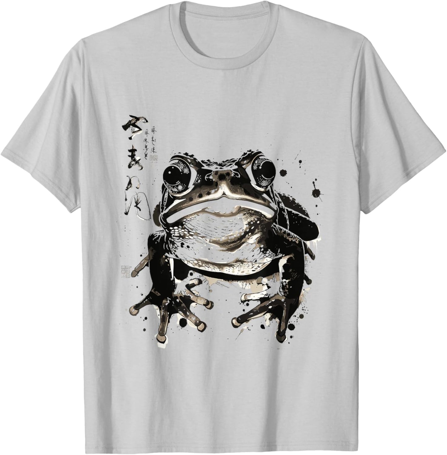 Grumpy Frog Japanese Art I Chonk Frog T-Shirt - T-Shirt | Ash