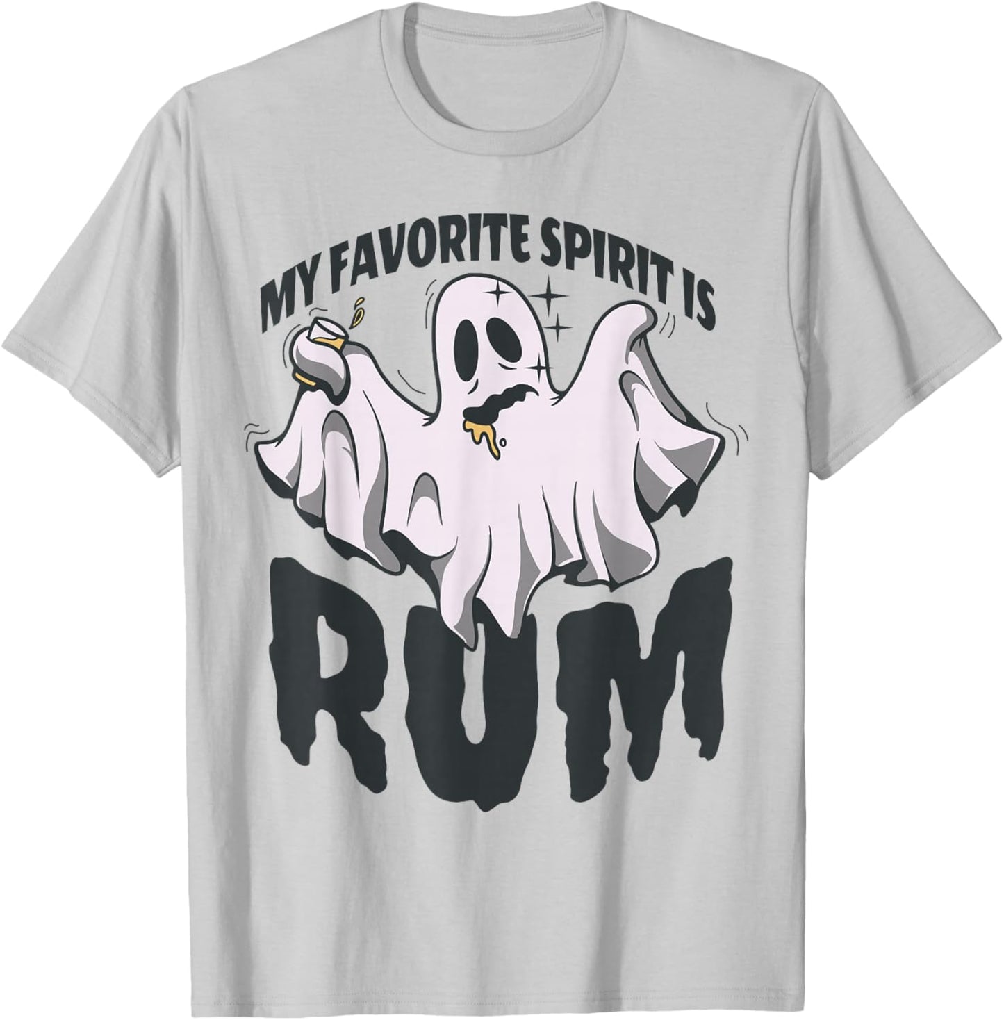 My Favorite Spirit Is Rum Funny Halloween T-Shirt - T-Shirt | Ash