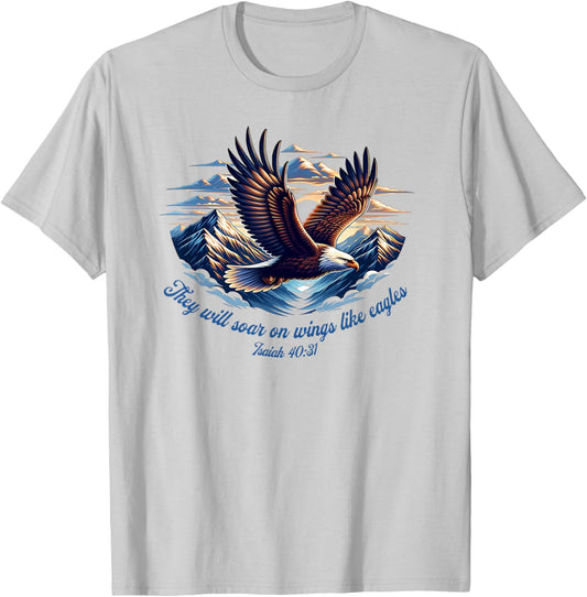 Isaiah 40:31 - They will soar on wings like eagles T-Shirt - T-Shirt | Ash