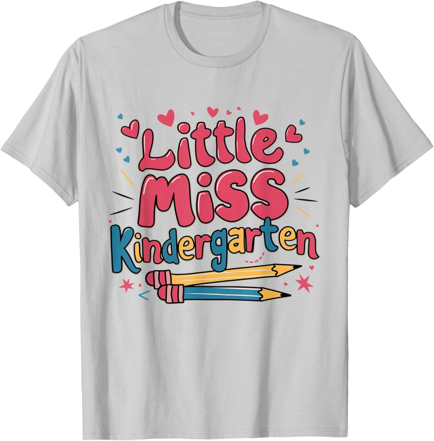 Little Miss Kindergarten Back To School Kinder Girls T-Shirt - T-Shirt | Ash