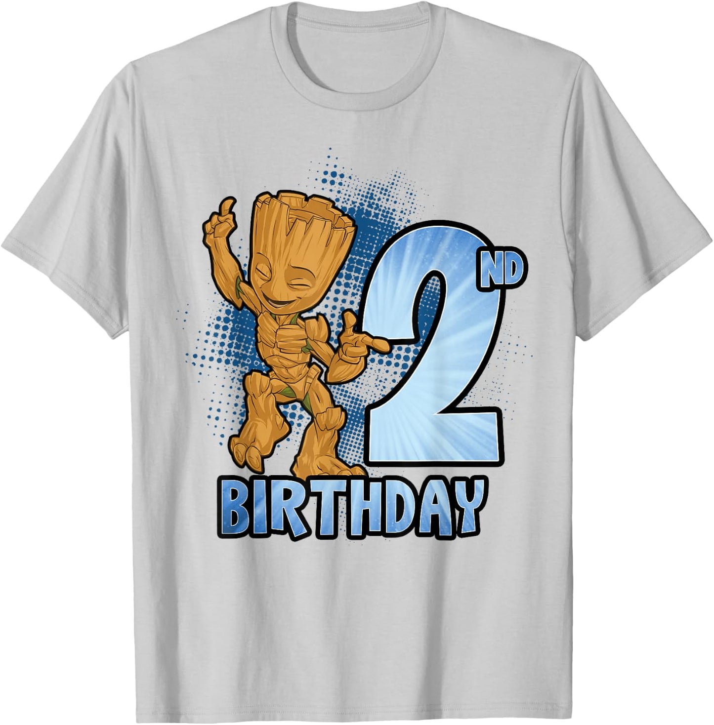 Marvel Guardians Of The Galaxy Baby Groot 2nd Birthday T-Shirt - T-Shirt | Ash